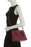 Kate Spade Darcy Small Leather Satchel Bag In Blackberry. Preserve