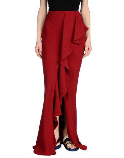 Alexander Mcqueen Maxi Skirts In Red