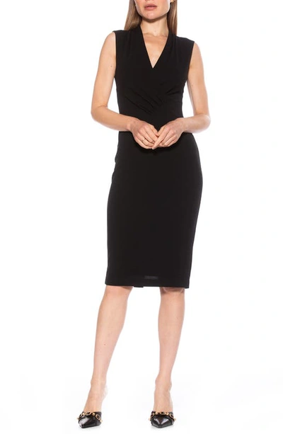 Alexia Admor Cora Ruched Asymmetric Sheath Dress In Black