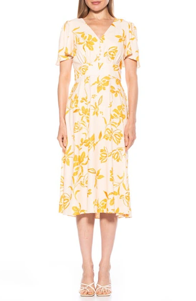 Alexia Admor Lulu Sweetheart Fit & Flare Midi Dress In Yellow