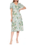 Alexia Admor Lulu Sweetheart Fit & Flare Midi Dress In Sage Floral