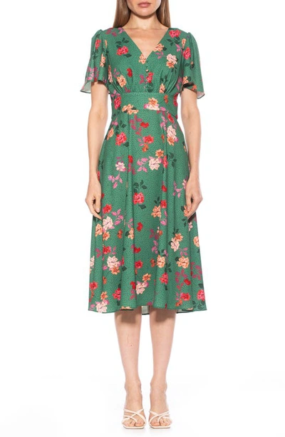 Alexia Admor Lulu Sweetheart Fit & Flare Midi Dress In Polka Floral