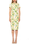 Alexia Admor Quinn Stretch Sheath Dress In Yellow Floral