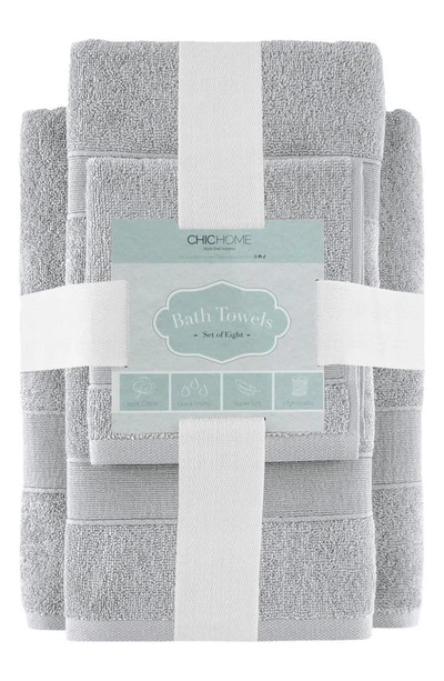 Chic Turkish Cotton 6-piece Bath Towel Set In Gray