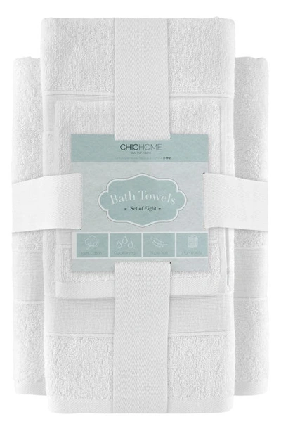 Chic Turkish Cotton 6-piece Bath Towel Set In White