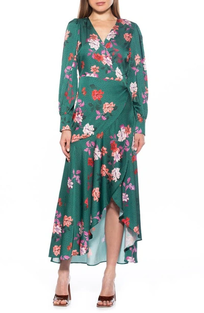 Alexia Admor Ruffle Wrap Maxi Dress In Polka Floral