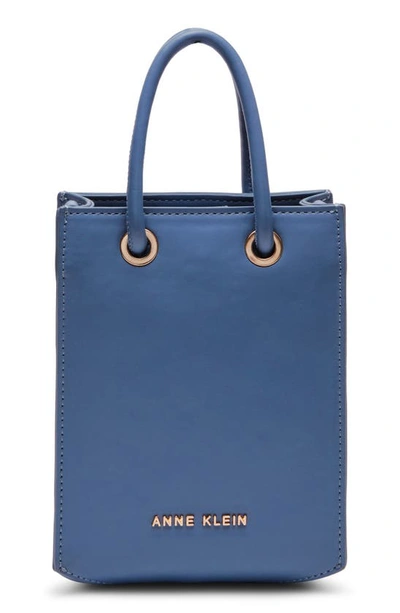 Anne Klein Mini Tube North/south Crossbody Bag In Elemental Blue