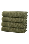 Woven & Weft Diamond Textured 6-pack Cotton Towels In Olive