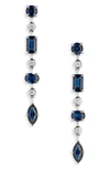 Valani Atelier Floating Sapphire & Diamond Linear Earrings In Blue