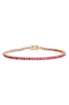Valani Atelier Ruby Tennis Bracelet In Yellow Gold/ Ruby/ Diamond