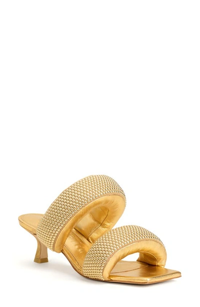 Cult Gaia Rue Stud Sandal In Shiny Brass