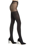 Wolford Shiny Sheer Tights In Black/ Pewter