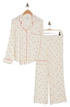 Nordstrom Rack Tranquility Long Sleeve Shirt & Pants Two-piece Pajama Set In Blue Illusion Heart Toss
