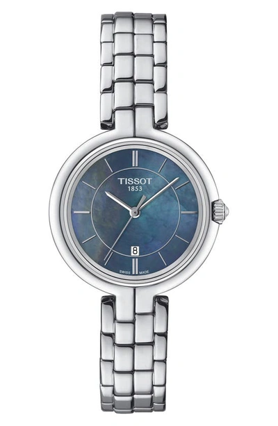Tissot Flamingo Black Mother-of-pearl Bracelet Strap Watch, 30mm In Blue Mother Of Pearl