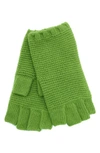 Portolano Fingerless Cashmere Gloves In Cedar Green