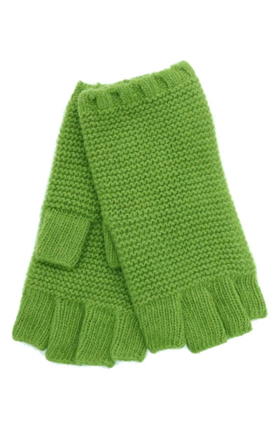 Portolano Fingerless Cashmere Gloves In Cedar Green