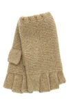 Portolano Fingerless Cashmere Gloves In Heather Copper