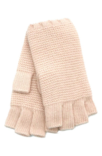 Portolano Fingerless Cashmere Gloves In Rose Quartz