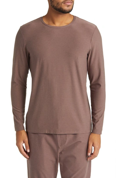 Beyond Yoga Featherweight Always Beyond Long Sleeve Performance T-shirt In Truffle Heather