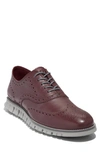 Cole Haan Zerogrand Wingtip Derby In Pinot/ Paloma/ Syrah