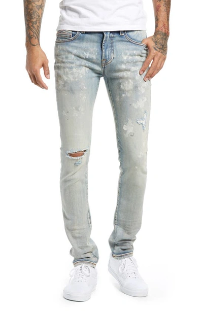 Cult Of Individuality Punk Destroyed Paint Splatter Super Skinny Jeans In Trip