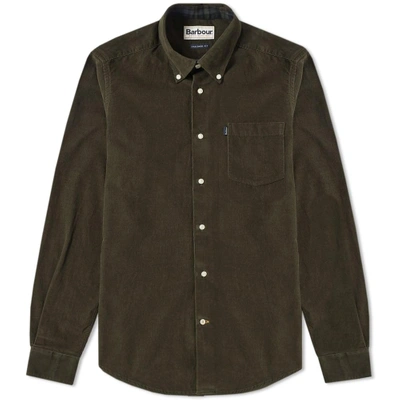 Barbour Stapleton Morris Cord Shirt In Green