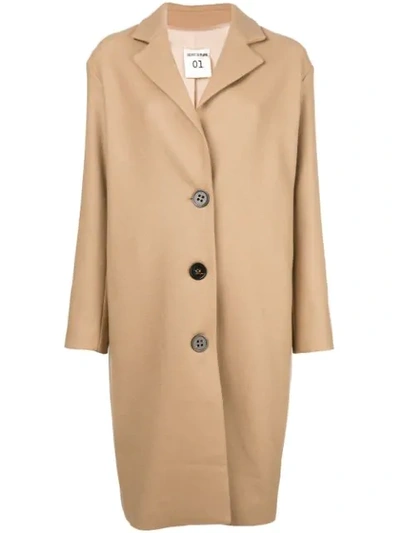 Semicouture Buttoned Loose Coat - Neutrals