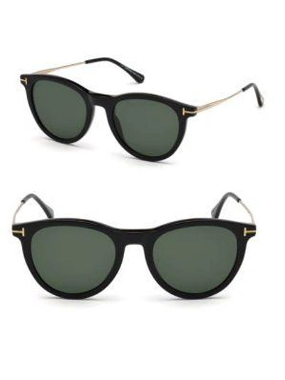 Tom Ford Kellan 51mm Round Sunglasses In Black | ModeSens