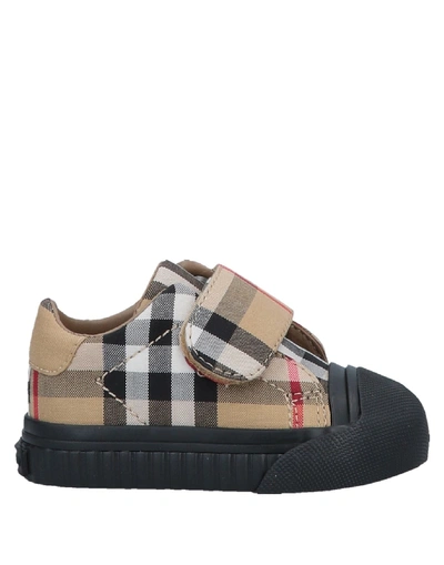 Burberry Beech Check Sneakers With Black Sole, Infant/toddler Sizes 3m-5t In Camel