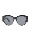 Dior 54mm Lady  Studded Sunglasses In Black
