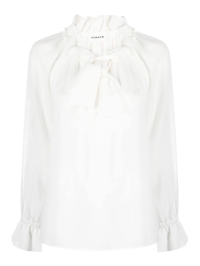 P.a.r.o.s.h Georgette Blouse In Blanco