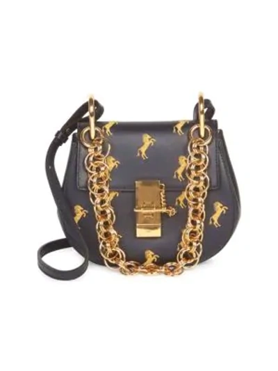 Chloé Small Little Horses Embroidered Leather Crossbody In Multi
