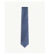 Ferragamo Snail Print Silk Tie In Blue
