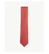 Ferragamo Bee Print Silk Tie In Red