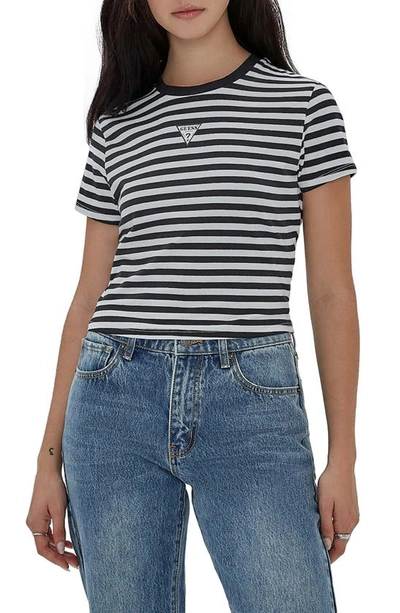 Guess Originals Go Core Stripe Baby Tee In White