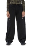 Guess Originals Go Utility Cotton Denim Cargo Pants In Black