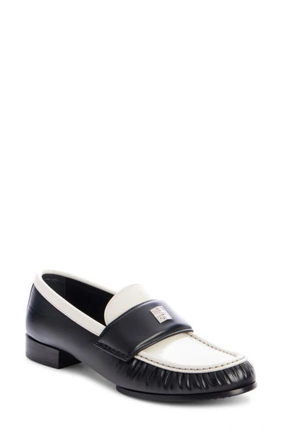 Givenchy 4g Bicolor Loafer In Blackwhite