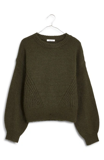 Madewell Wedge Sweater In Heather Dark Olive