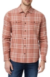 Paige Everett Plaid Flannel Button-up Shirt In Dried Rose
