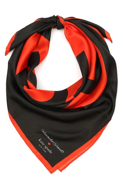 Kate Spade X Alexander Girard Love Silk Scarf In Black