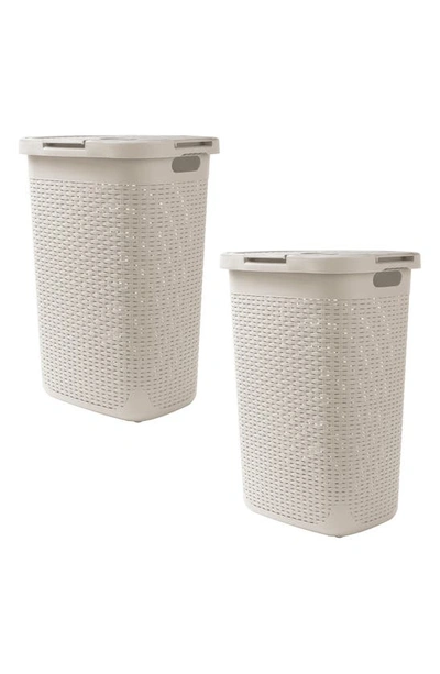 Mind Reader Pack Of 2 Laundry Hampers In Ivory