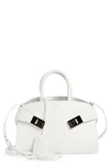 Ferragamo Mini Hug Leather Satchel In Optic White