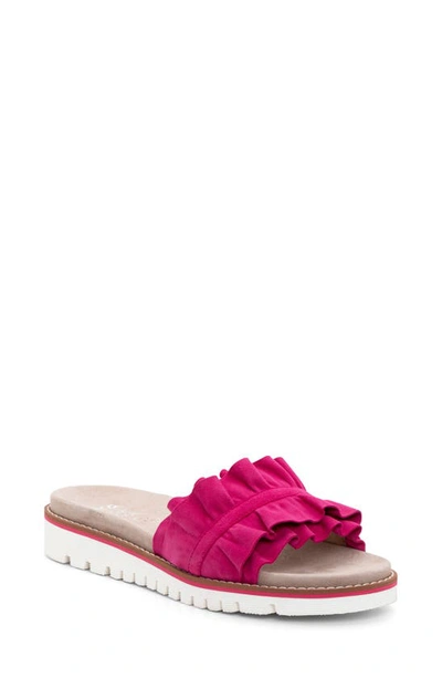 Ara Keyes Slide Sandal In Fuchsia