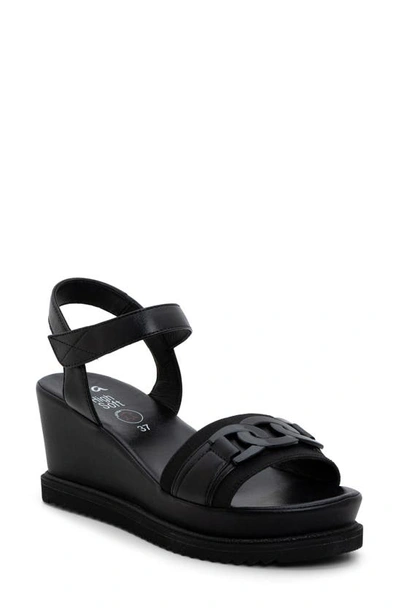 Ara Palmdale Wedge Platform Sandal In Black