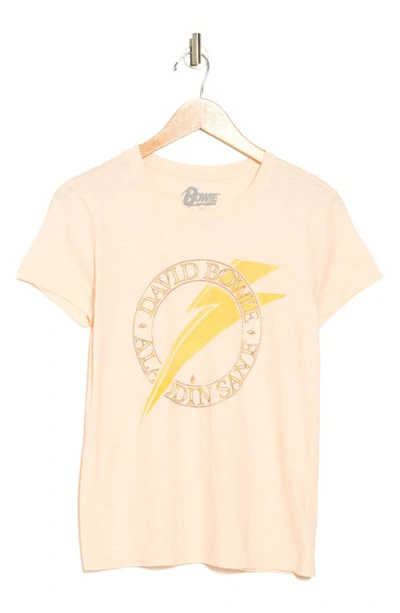 Lucky Brand David Bowie Aladdin Sane Graphic T-shirt In Pale Peach