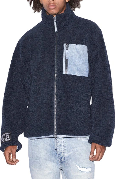 Ksubi Icebreaker Punk High Pile Fleece Jacket In Navy