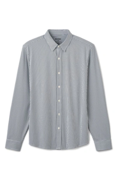 Rhone Commuter Pinstripe Button-up Shirt In Pine Multi Stripe