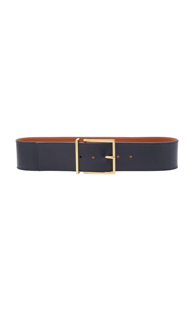 Maison Boinet Exclusive Leather Waist Belt In Navy