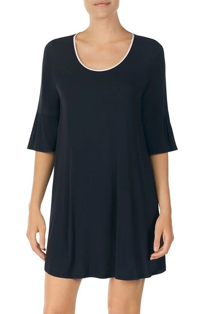 Kate Spade Bell Cuff Sleep Shirt In Black