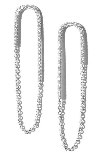 Miranda Frye Jolene Crystal Chain Drop Earrings In Silver